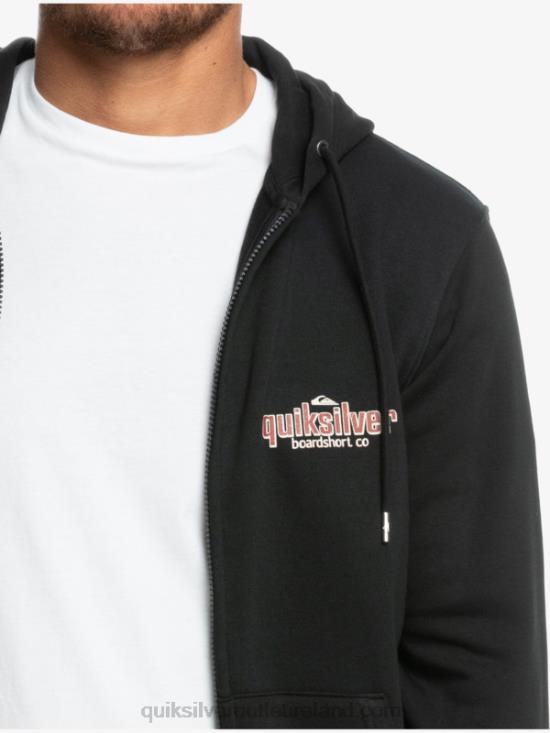 Men Quiksilver Words Zip-Up Hoodie N02TD1149 black