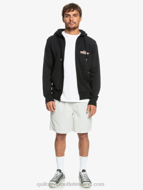 Men Quiksilver Words Zip-Up Hoodie N02TD1149 black