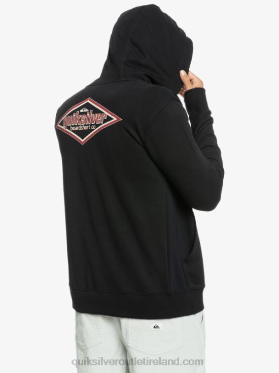 Men Quiksilver Words Zip-Up Hoodie N02TD1149 black
