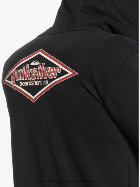 Men Quiksilver Words Zip-Up Hoodie N02TD1149 black