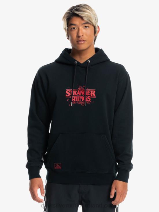 Men Quiksilver x Stranger Things Official Logo Hoodie N02TD1806 black