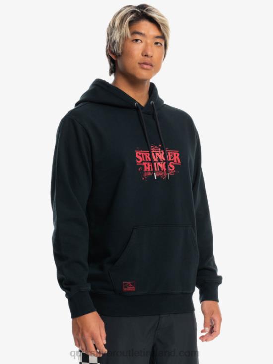 Men Quiksilver x Stranger Things Official Logo Hoodie N02TD1806 black