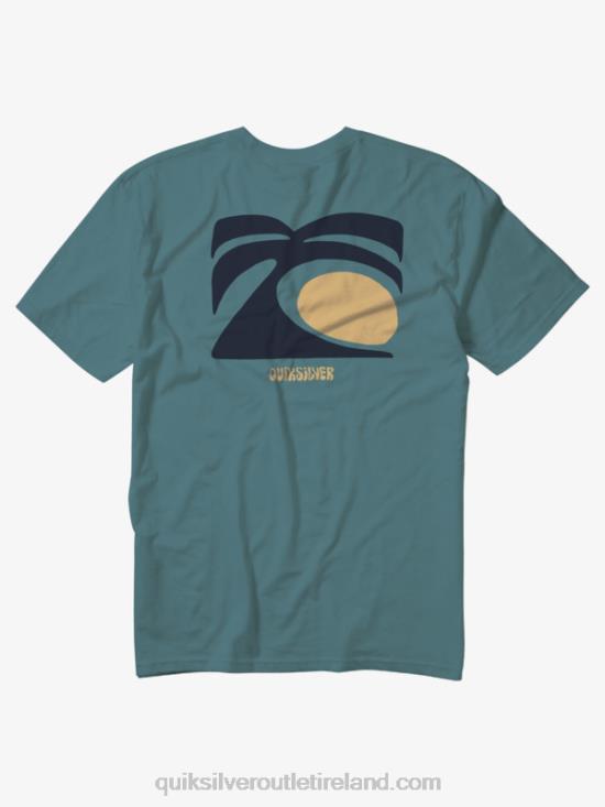 Men Quiksilver Arts In Palms T-Shirt N02TD1099 brittany blue