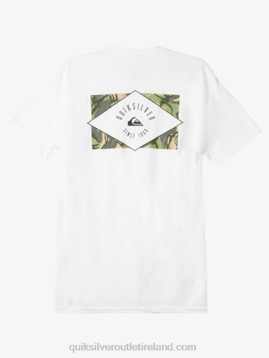 Men Quiksilver Circled Line T-shirt N02TD1119 white