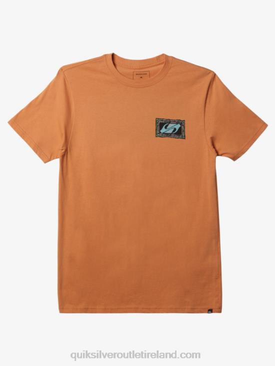 Men Quiksilver Echoed Beat T-Shirt N02TD718 copper tan