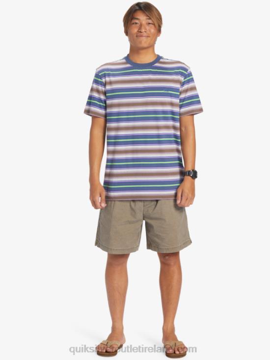 Men Quiksilver Geller Stripe T-Shirt N02TD632 geller bering stripe