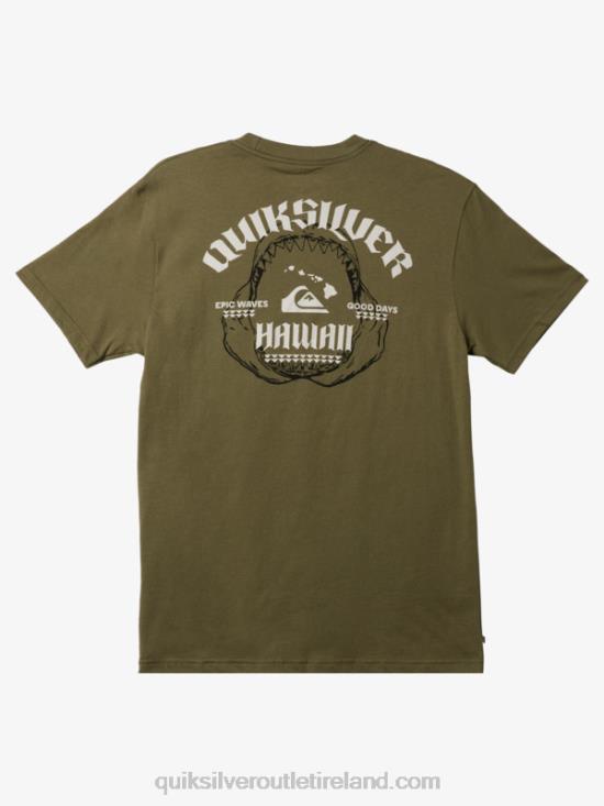 Men Quiksilver Hawaii Big Bite T-shirt N02TD1422 four leaf clover