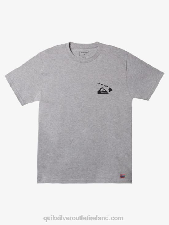 Men Quiksilver Hawaii Double Fish Hook T-shirt N02TD1113 athletic heather