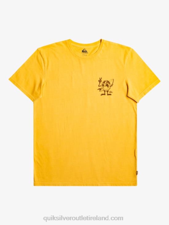 Men Quiksilver Hidden Message T-Shirt N02TD1761 golden rod