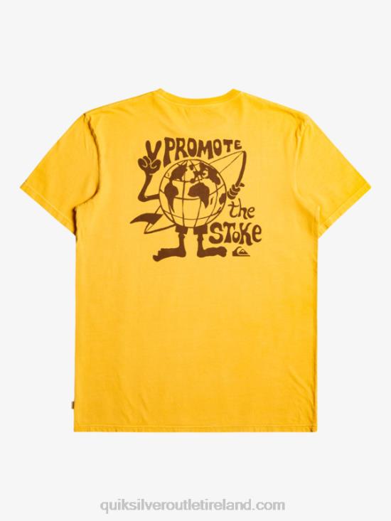 Men Quiksilver Hidden Message T-Shirt N02TD1761 golden rod