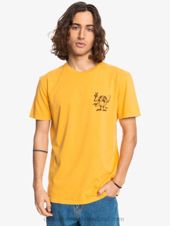 Men Quiksilver Hidden Message T-Shirt N02TD1761 golden rod