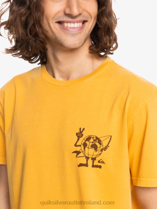 Men Quiksilver Hidden Message T-Shirt N02TD1761 golden rod
