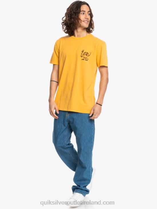 Men Quiksilver Hidden Message T-Shirt N02TD1761 golden rod