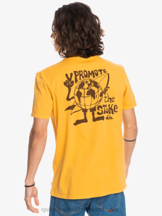 Men Quiksilver Hidden Message T-Shirt N02TD1761 golden rod