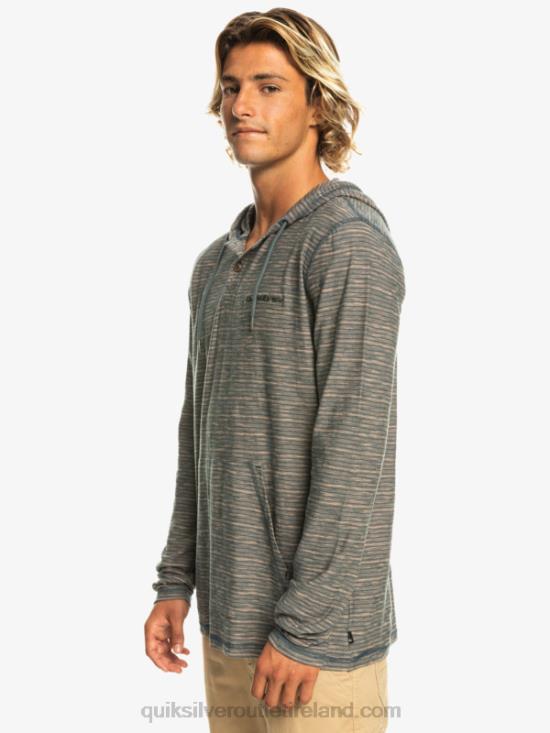 Men Quiksilver Kentin Long Sleeves Hooded T-Shirt N02TD1353 dark slate kentin