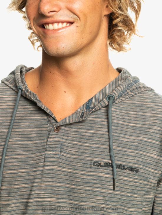 Men Quiksilver Kentin Long Sleeves Hooded T-Shirt N02TD1353 dark slate kentin