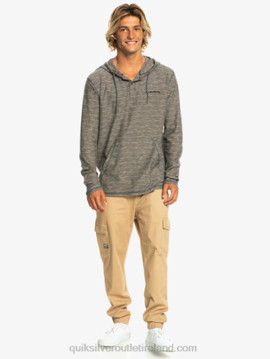 Men Quiksilver Kentin Long Sleeves Hooded T-Shirt N02TD1353 dark slate kentin