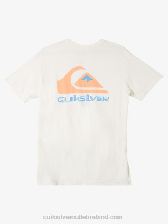 Men Quiksilver Omni Logo T-Shirt N02TD986 antique white