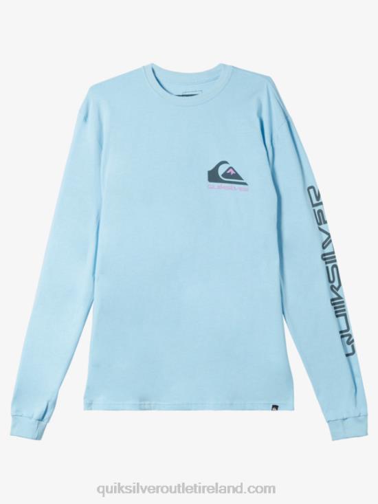 Men Quiksilver Omni Logo T-shirt N02TD300 sky blue