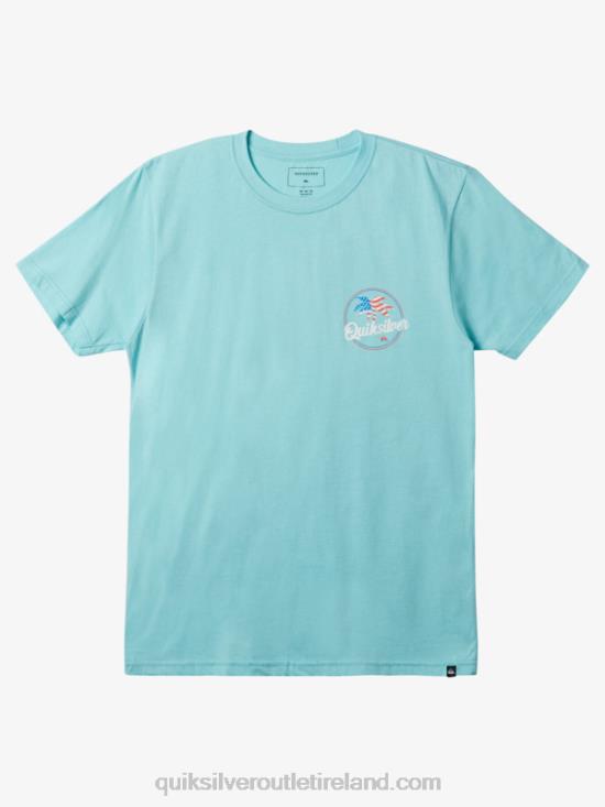 Men Quiksilver Palm Breezy T-Shirt N02TD236 angel blue