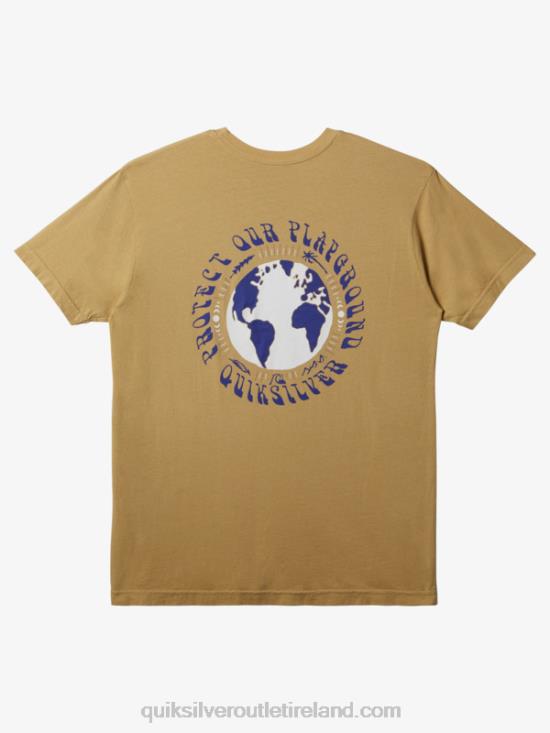 Men Quiksilver Protect Our Playground T-Shirt N02TD294 taos taupe
