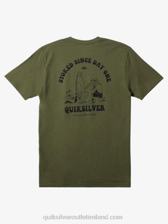 Men Quiksilver Stoked Since Day One T-Shirt N02TD231 four leaf clover