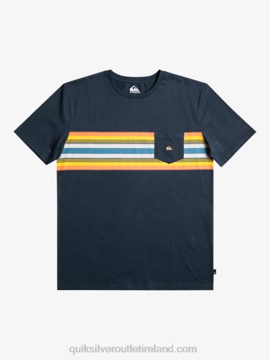 Men Quiksilver Surfadelica Stripe Pocket T-Shirt N02TD1064 navy blazer