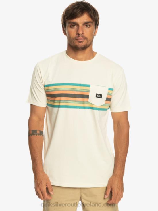 Men Quiksilver Surfadelica Stripe Pocket T-Shirt N02TD1065 birch