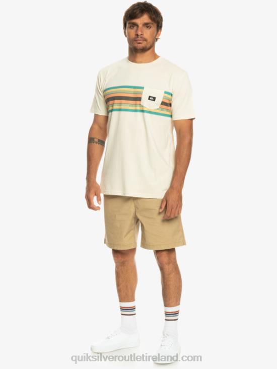 Men Quiksilver Surfadelica Stripe Pocket T-Shirt N02TD1065 birch