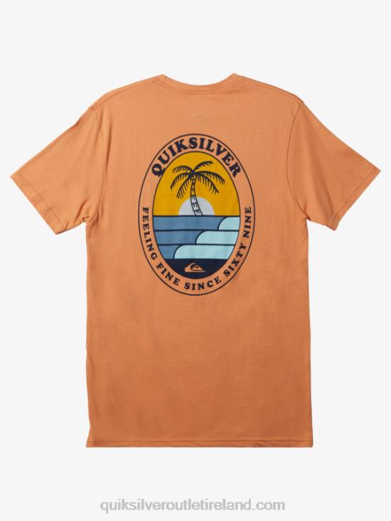 Men Quiksilver The Ripple T-Shirt N02TD186 copper tan