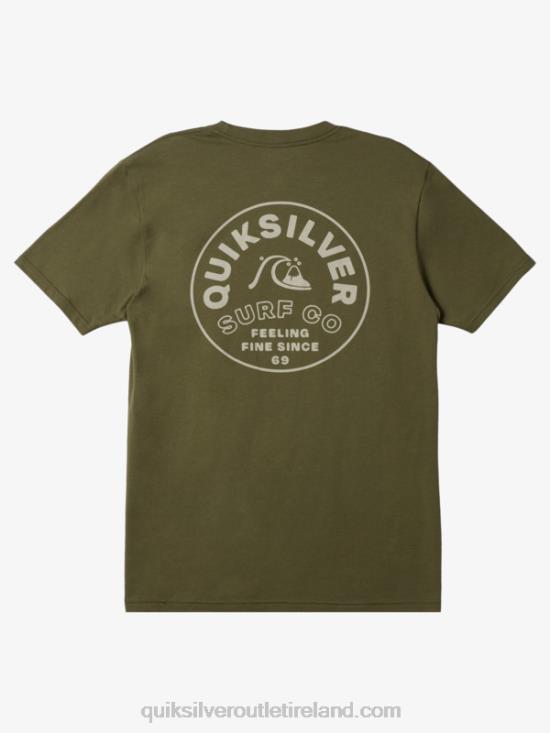Men Quiksilver Timeless Spin T-Shirt N02TD107 four leaf clover