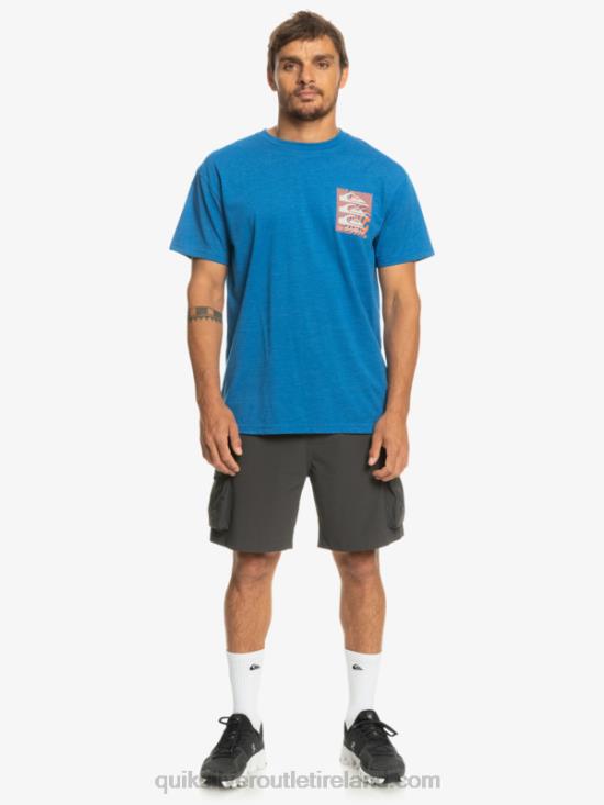 Men Quiksilver Warped Patterns T-Shirt N02TD1015 snorkel blue