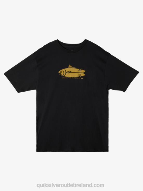 Men Quiksilver Waterman Fish Tales T-Shirt N02TD58 black