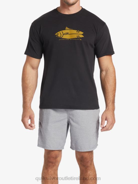 Men Quiksilver Waterman Fish Tales T-Shirt N02TD58 black