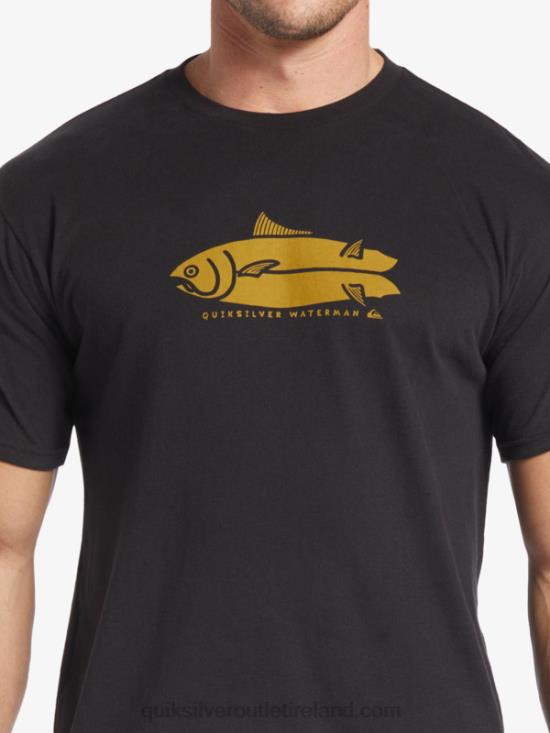 Men Quiksilver Waterman Fish Tales T-Shirt N02TD58 black