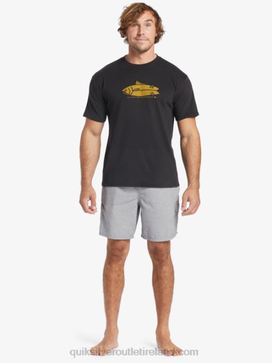 Men Quiksilver Waterman Fish Tales T-Shirt N02TD58 black