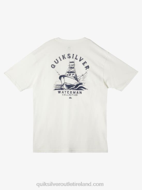 Men Quiksilver Waterman Heading Out T-Shirt N02TD60 snow white