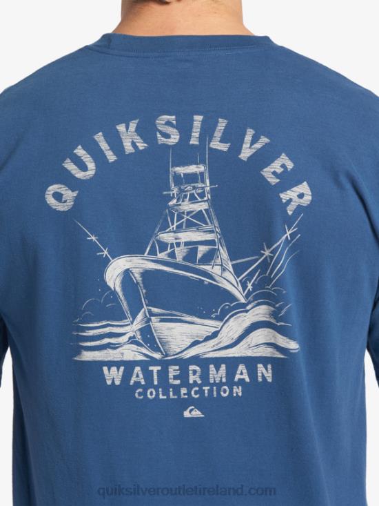 Men Quiksilver Waterman Heading Out T-Shirt N02TD61 ensign blue