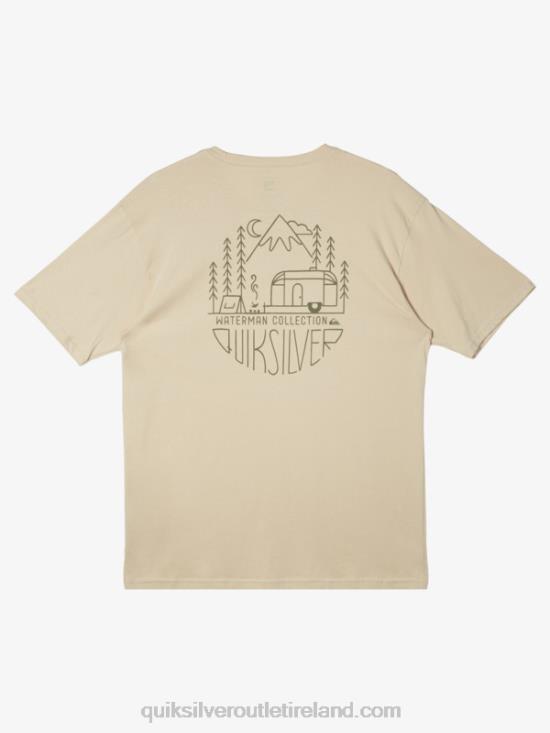 Men Quiksilver Waterman Outdoor Livin T-Shirt N02TD57 brown rice