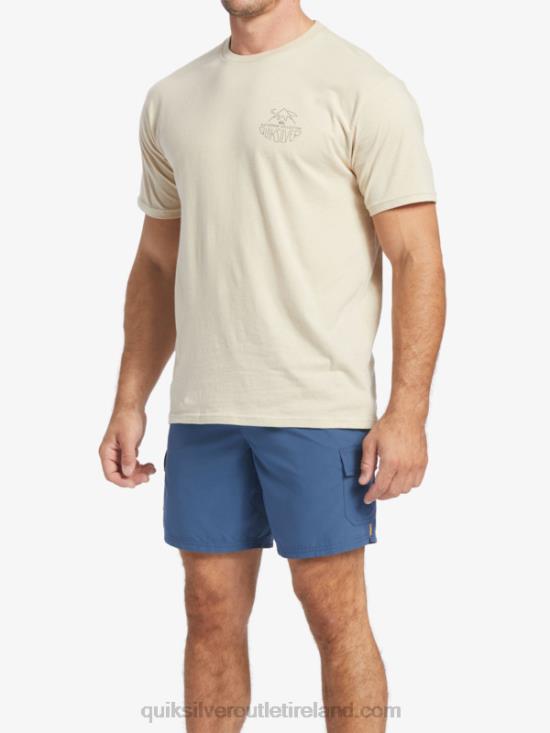 Men Quiksilver Waterman Outdoor Livin T-Shirt N02TD57 brown rice