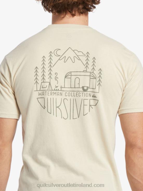 Men Quiksilver Waterman Outdoor Livin T-Shirt N02TD57 brown rice