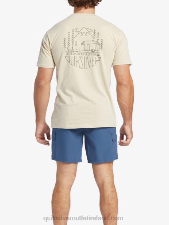 Men Quiksilver Waterman Outdoor Livin T-Shirt N02TD57 brown rice