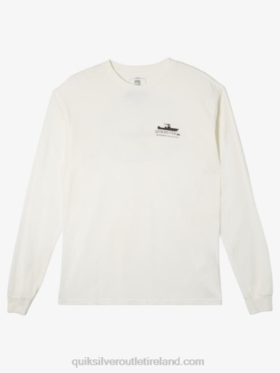 Men Quiksilver Waterman Power Trip Long Sleeve T-Shirt N02TD63 snow white