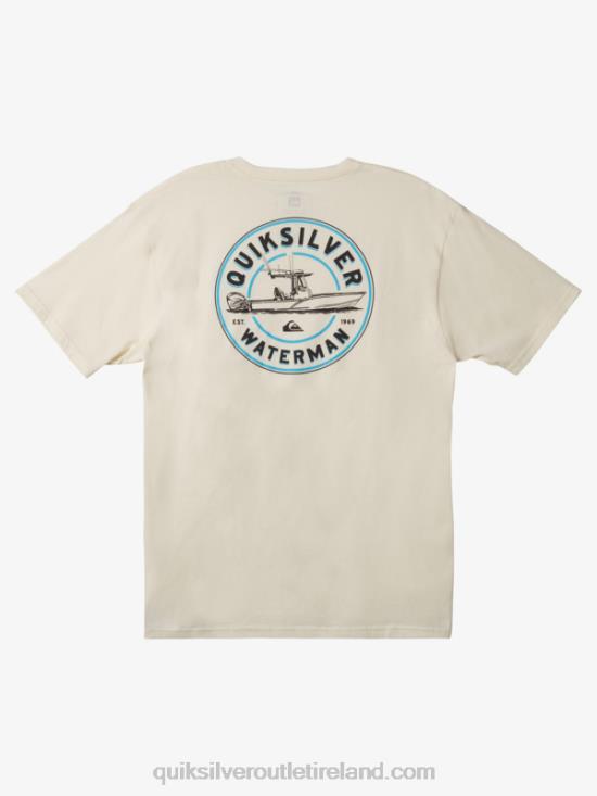 Men Quiksilver Waterman QS Outboarder T-Shirt N02TD1481 antique white