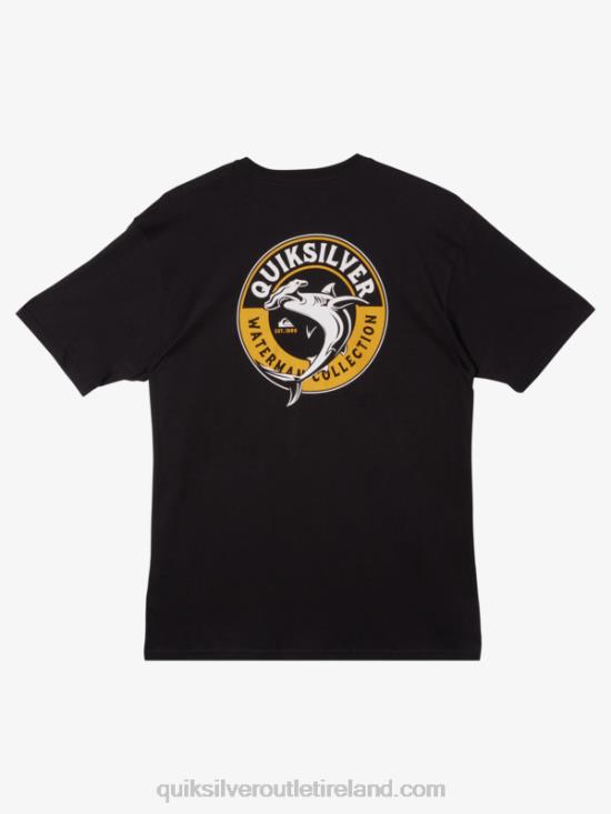 Men Quiksilver Waterman Sea Shark T-Shirt N02TD40 black