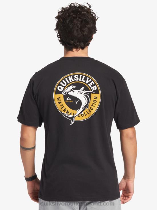 Men Quiksilver Waterman Sea Shark T-Shirt N02TD40 black