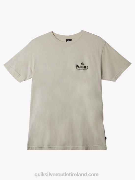 Men Quiksilver x Pacifico Dont Fight The Foam T-Shirt N02TD11 stone