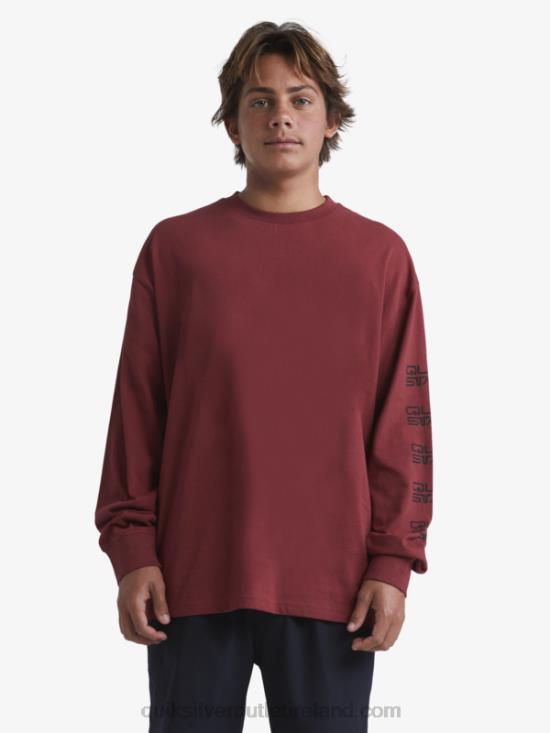 Men Quiksilver x Stab Organic Long Sleeve T-Shirt N02TD1844 ruby wine