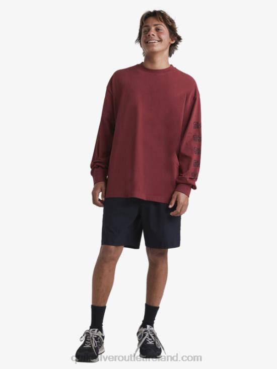 Men Quiksilver x Stab Organic Long Sleeve T-Shirt N02TD1844 ruby wine