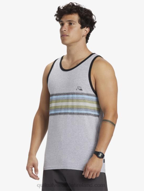 Men Quiksilver Everyday Stripe Tank N02TD704 athletic heather
